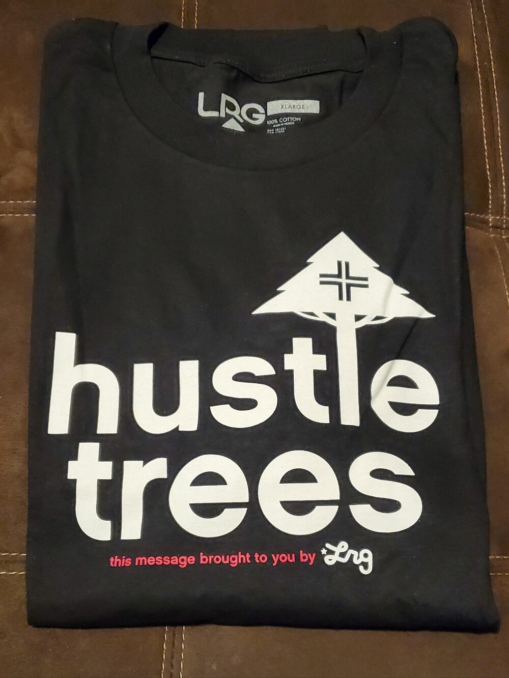 LRG Black 'Hustle Trees' Graphic Tee with White Logo